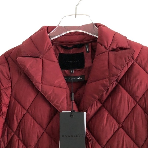 Dawn Levy Coat Jess Berry Red Packable Diamond Quilted Puffer Small - Picture 4 of 14